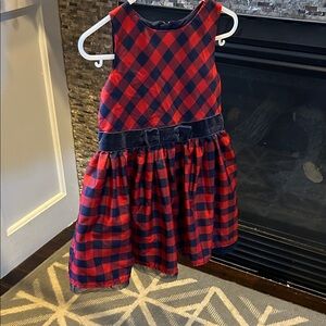 Cat & Jack Red and Navy Checkered Kids Dress